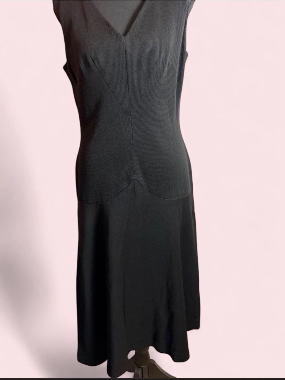 Vintage Black Sleeveless Drop Waist Dress